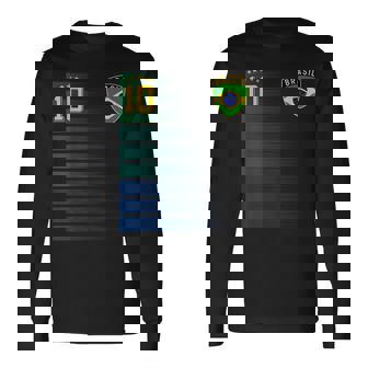 ブラジル サッカーファン ジャージ ブラジル国旗 フットボール愛好家 長袖Tシャツ - Kawaiitshirt