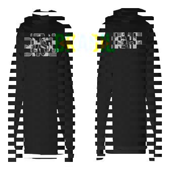 ブラジル国旗 ブラジリアンサッカーファン メンズ レディース ボーイズ ガールズ キッズ 長袖Tシャツ - Kawaiitshirt