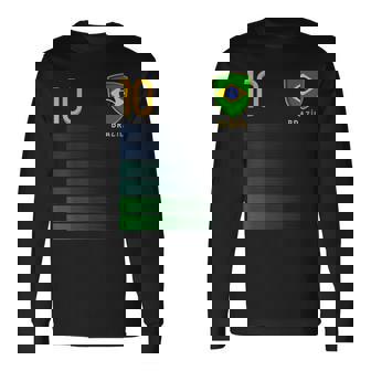 ブラジル国旗 ブラジルのプライド愛好家 長袖Tシャツ - Kawaiitshirt