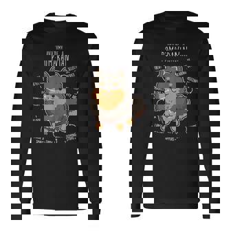 ブラック&タン ポメラニアン 犬の解剖学 面白い かわいい ペット ポンポン ママ 長袖Tシャツ - Kawaiitshirt