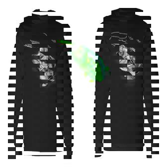 ブラックフライのトップウォータースプークを備えた新しいバスフィッシングシャツ 長袖Tシャツ - Kawaiitshirt