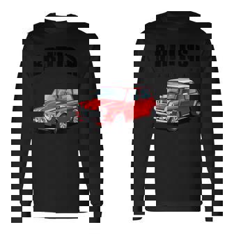 ブリティッシュクラシックカー レッド ミニスポーツカー 長袖Tシャツ - Kawaiitshirt