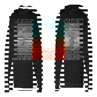 ブリティッシュショートヘア ライフ・イズ・ベター 子猫猫の飼い主 ブリティッシュショートヘア 長袖Tシャツ - Kawaiitshirt