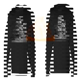 ブリティッシュショートヘアキャット 母の日 ブリティッシュショートヘアキャット 長袖Tシャツ - Kawaiitshirt