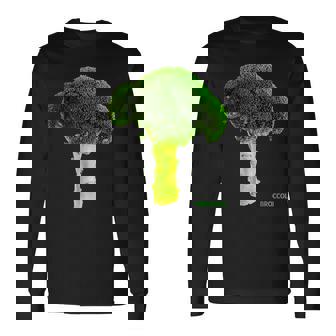ブロッコリー 大 写真 & 文字 Broccoli Big Photo & Text 長袖Tシャツ - Kawaiitshirt
