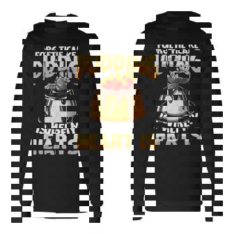 プディングはどこに私の心はチョコレートプリンの恋人 長袖Tシャツ - Kawaiitshirt