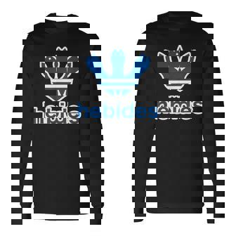 ヘビデス Hebides《ブルー 青》巳年 蛇年 へび【ブランド ロゴ パロディ】2025 干支 十二支 面白い 長袖Tシャツ - Kawaiitshirt