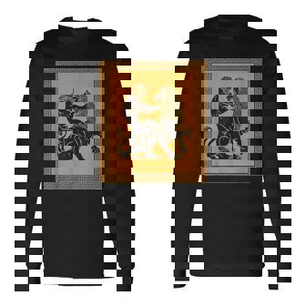 ヘラクレスライオン ギリシャ神話 古代神話 歴史アート 長袖Tシャツ - Kawaiitshirt
