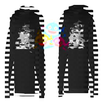 ベイビーシャーク・パパとママとサメなぞく・プレゼント・キッズ・メンズ・ウーマン家族系 長袖Tシャツ - Kawaiitshirt