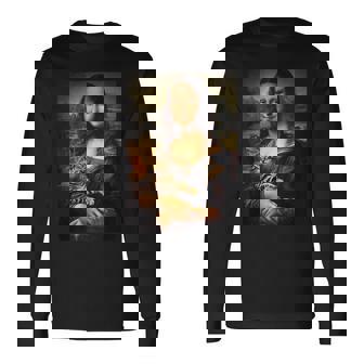 ベンガル猫 モナリザ 絵画 アート ママ お父さん 長袖Tシャツ - Kawaiitshirt