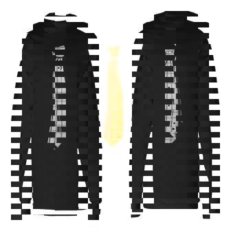 ベースギター 指板ネクタイ おもしろ ベーシスト用 長袖Tシャツ - Kawaiitshirt