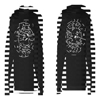 ベース音記号 サークル オブ 5Ths 音楽理論 ミュージシャン クラス アート 長袖Tシャツ - Kawaiitshirt