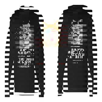 ペットを再び安全に 秋田犬 トランプ 2024 長袖Tシャツ - Kawaiitshirt