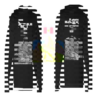 ペルー お土産 インカ マチュピチュ ペルー国旗 アンデス山脈 長袖Tシャツ - Kawaiitshirt