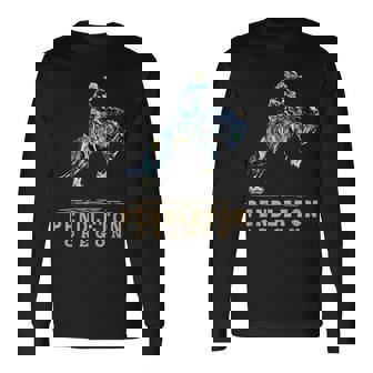 ペンドルトンオレゴン-ロデオ-カウボーイ-ホース 長袖Tシャツ - Kawaiitshirt