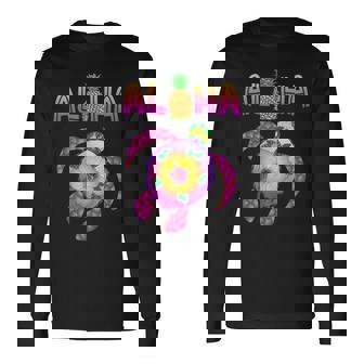 ホヌウミガメ アロハ ハワイ諸島 バケーション 長袖Tシャツ - Kawaiitshirt