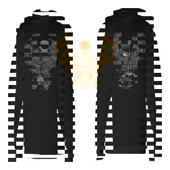 ホルス古代エジプトのファルコン象形文字 長袖Tシャツ - Kawaiitshirt