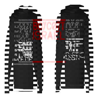 ボイコット イスラエル自由 パレスチナ 長袖Tシャツ - Kawaiitshirt