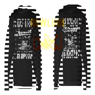 ボウリング大会優勝 クルー ボウリング チーム ホビー ボウラー 長袖Tシャツ - Kawaiitshirt