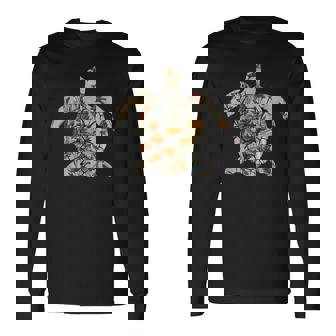 ボタニカル・シルエット・マッシュルーム オーシャニック・コタジェコア ウミガメ 長袖Tシャツ - Kawaiitshirt