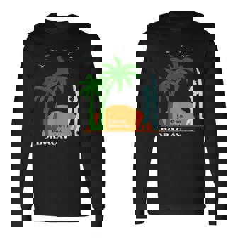 ボラカイ島 ヤシの木 サーフボード 日没 フィリピン ビーチ サーファーガール 東南アジア 島 贈り物 海 お土産 セブ 長袖Tシャツ - Kawaiitshirt