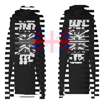 ボンドユニオンフラッグ 007 レトロシャツ 長袖Tシャツ - Kawaiitshirt