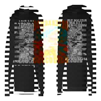 ボンバディロクロコダイルミームクロコダイルファイア-イタリアンブレインロット 長袖Tシャツ - Kawaiitshirt