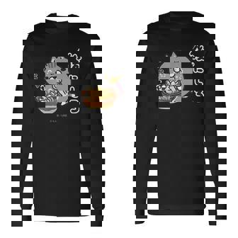 ボンレス犬とボンレス猫 ハフハフ ボンレス猫 長袖Tシャツ - Kawaiitshirt