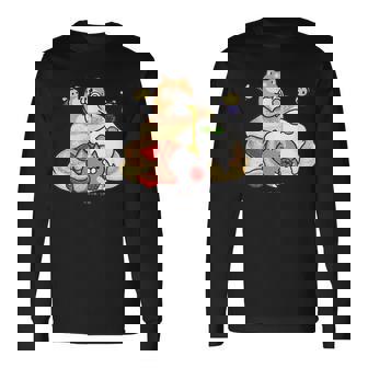 ボンレス犬とボンレス猫 パンケーキ 長袖Tシャツ - Kawaiitshirt