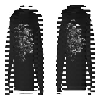 ボーダーテリア 犬 モチーフ ペット イラスト ボーダーテリア 長袖Tシャツ - Kawaiitshirt