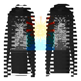 ボーホー 太陽と月 天体 三日月 フェイズ 長袖Tシャツ - Kawaiitshirt