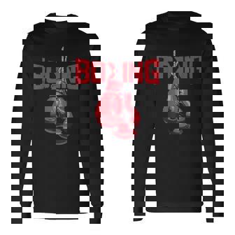 ボールド ボクシンググローブ キックボクシング ボクシング愛好家 ボクサー 長袖Tシャツ - Kawaiitshirt