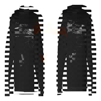 ポケットで遊ぶかわいいナマケモノの家族 長袖Tシャツ - Kawaiitshirt