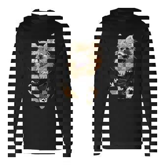 ポケットに入ったチワワ チワワ 長髪 チワワ 犬好き 長袖Tシャツ - Kawaiitshirt