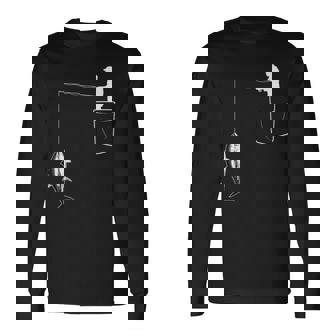 ポケットに入ったマグロ 魚釣り 面白い漁師 長袖Tシャツ - Kawaiitshirt