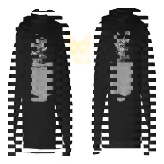 ポケットに入った面白いベンガルキャット かわいい子猫 恋人 ギフト 長袖Tシャツ - Kawaiitshirt