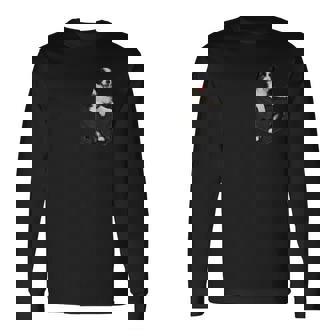 ポケットに入った面白いボーダーコリー ボーダーコリー愛好家に 長袖Tシャツ - Kawaiitshirt