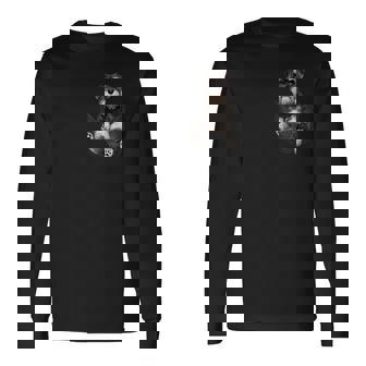 ポケットに入った面白いミニチュアシュナウザー。恋人たちに。 長袖Tシャツ - Kawaiitshirt