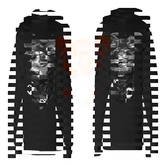 ポケットの中のチワワ 面白い チワワ 長髪 犬好き 長袖Tシャツ - Kawaiitshirt