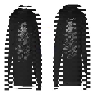 ポケットの中の猫ポケットキャット猫好き ねこ好き ネコ好きニャー猫 猫の飼い主 心電図 おもしろ 可愛い ねこ ネコ 猫 長袖Tシャツ - Kawaiitshirt