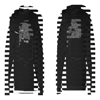 ポケットの中の象 面白いポケット象 長袖Tシャツ - Kawaiitshirt