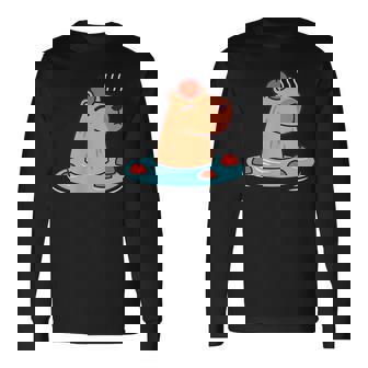 ポケットカピバラ 温泉に浸ける カピバラ 長袖Tシャツ - Kawaiitshirt