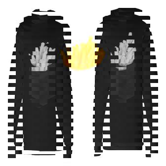 ポケットフライドポテト 胸にチップス フライドポテト 長袖Tシャツ - Kawaiitshirt