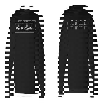 ポップコーン周期表化学ワードゲームtシャツ 長袖Tシャツ - Kawaiitshirt