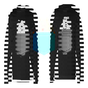 ポメラニアン 犬 胸ポケット ドイツ スピッツ 長袖Tシャツ - Kawaiitshirt