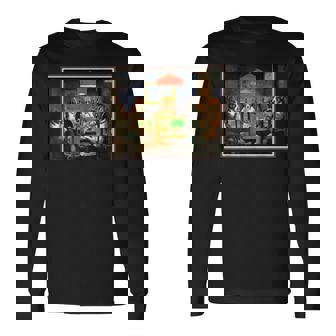 ポーカーをする犬 カード 絵画 長袖Tシャツ - Kawaiitshirt