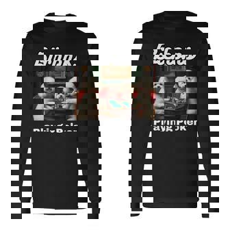 ポーカーをする犬 ビション・フリーゼ ビション・フリーゼの犬種 長袖Tシャツ - Kawaiitshirt