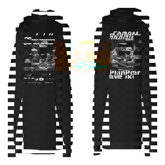 ポーカーをする犬 ラブラドゥードル オーストラリアの犬 ラブラドゥードル 長袖Tシャツ - Kawaiitshirt