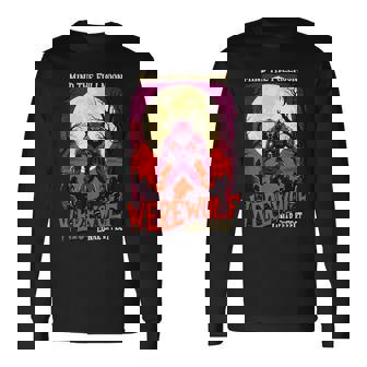 マインド・ザ・フルムーン 人狼 ハロウィン 不気味な人狼 長袖Tシャツ - Kawaiitshirt