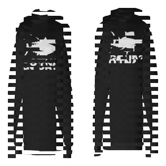 マグロの魚好きのギフト マグロを手に入れた 面白い釣り 長袖Tシャツ - Kawaiitshirt